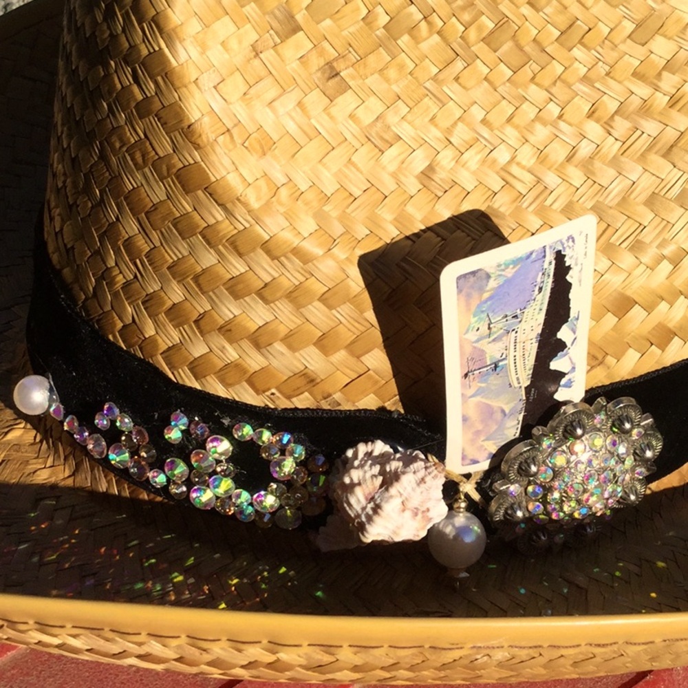 Western cowboy hat band cowgirl artisan OOAK Coachella festival titanic shell - Picture 2 of 10